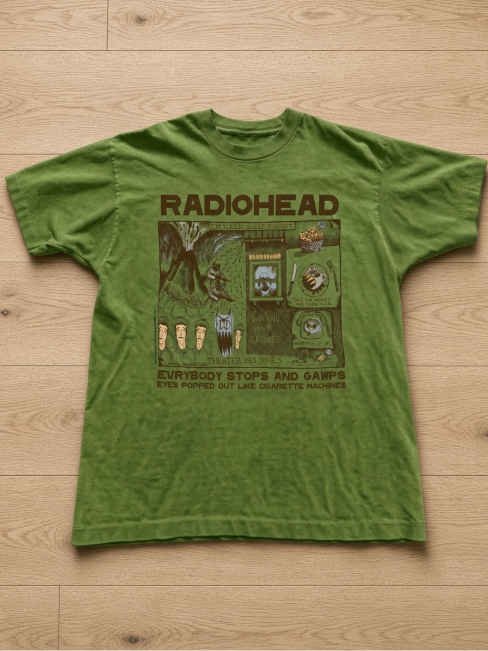 Gildan Olive Green Radiohead Graphic Tee